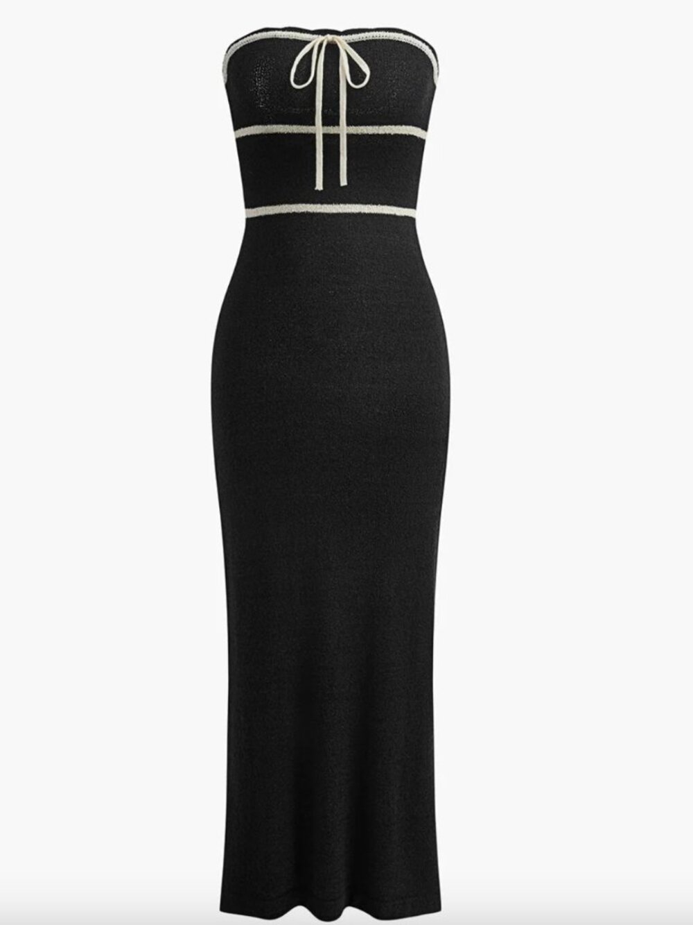 Commense Knotted Tube Midi Sweater Dress, BlackandWhite, Small, NWOT